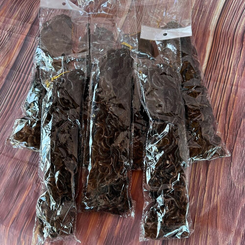 New 7 Packs Synthetic Faux Locs Crochet Hair Boho Style with Curly Ends 18 inch